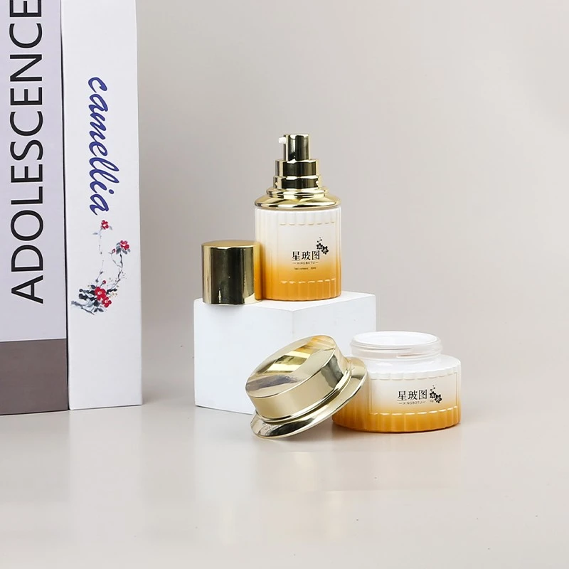 This Exquisitely Crafted Glass Bottle Set With Straight Round Stripes Is Custom-Made For High-End Skincare Products best